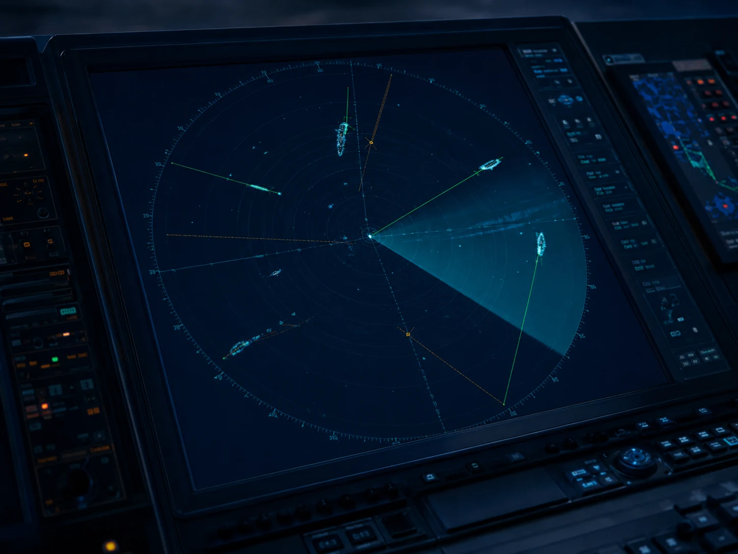 Illustrative maritime radar display